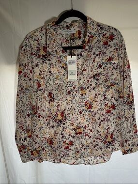 Gerard Darel Cream Floral Blouse